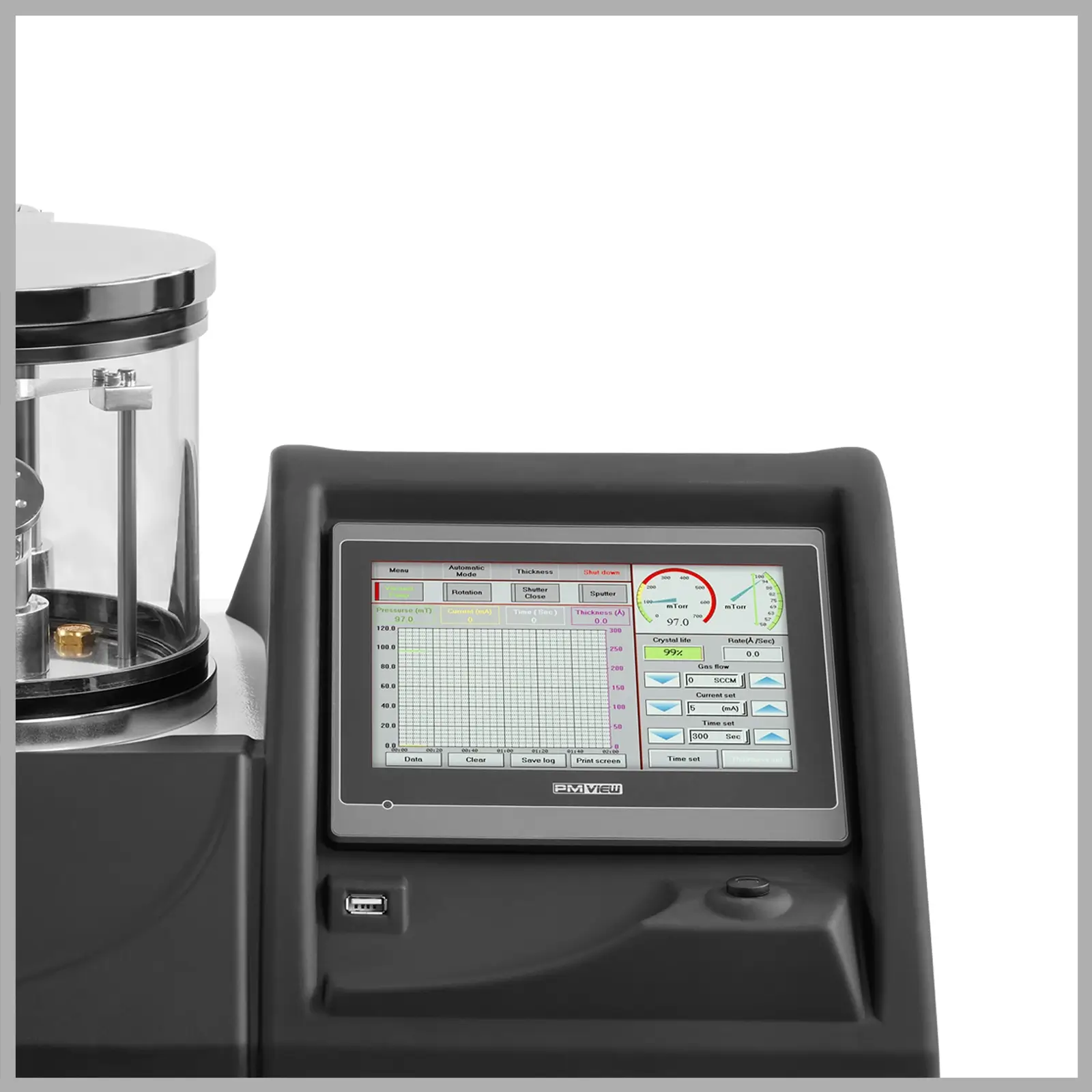 Vac Coat Desktop Sputter Coater DSR1 Monitor Vac Coat Desktop Sputter Coater DSR1 Monitor
