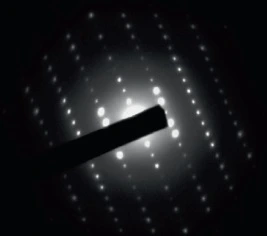 The electron diffraction patterns
of a TEM sample representing ordered phase.