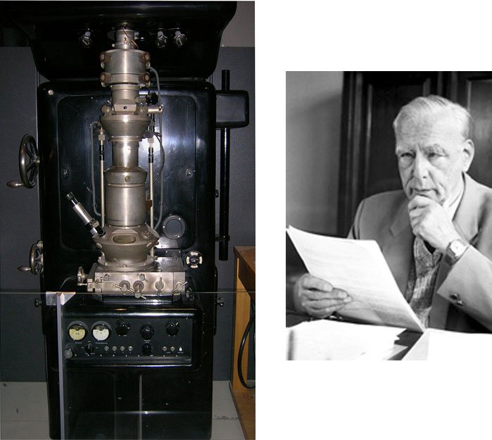 Ernst Ruska (right) and Max Knoll (left).