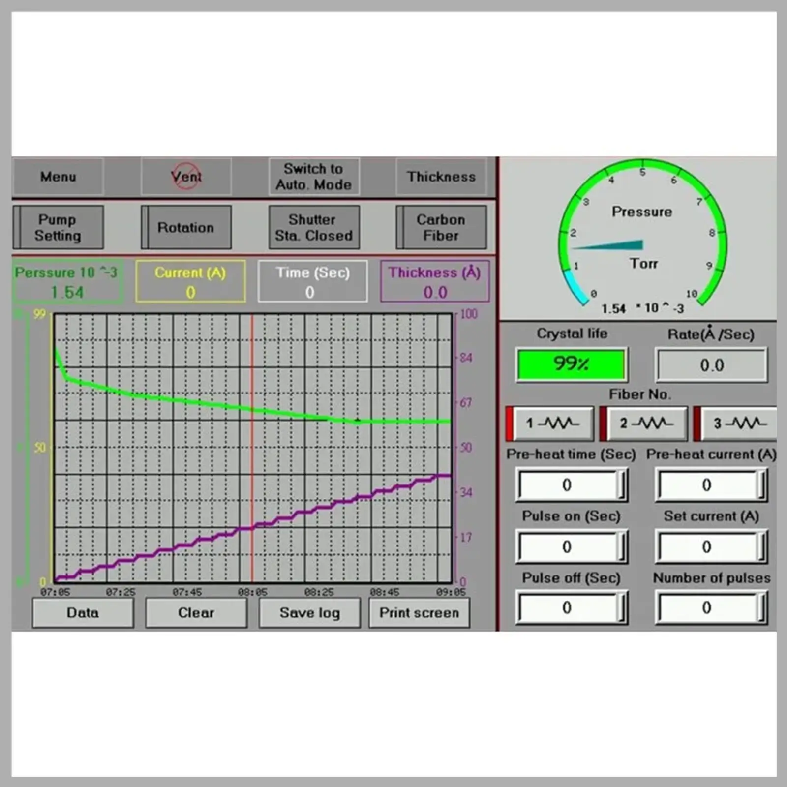 vac desk carbon coater DCT-300 touch screen