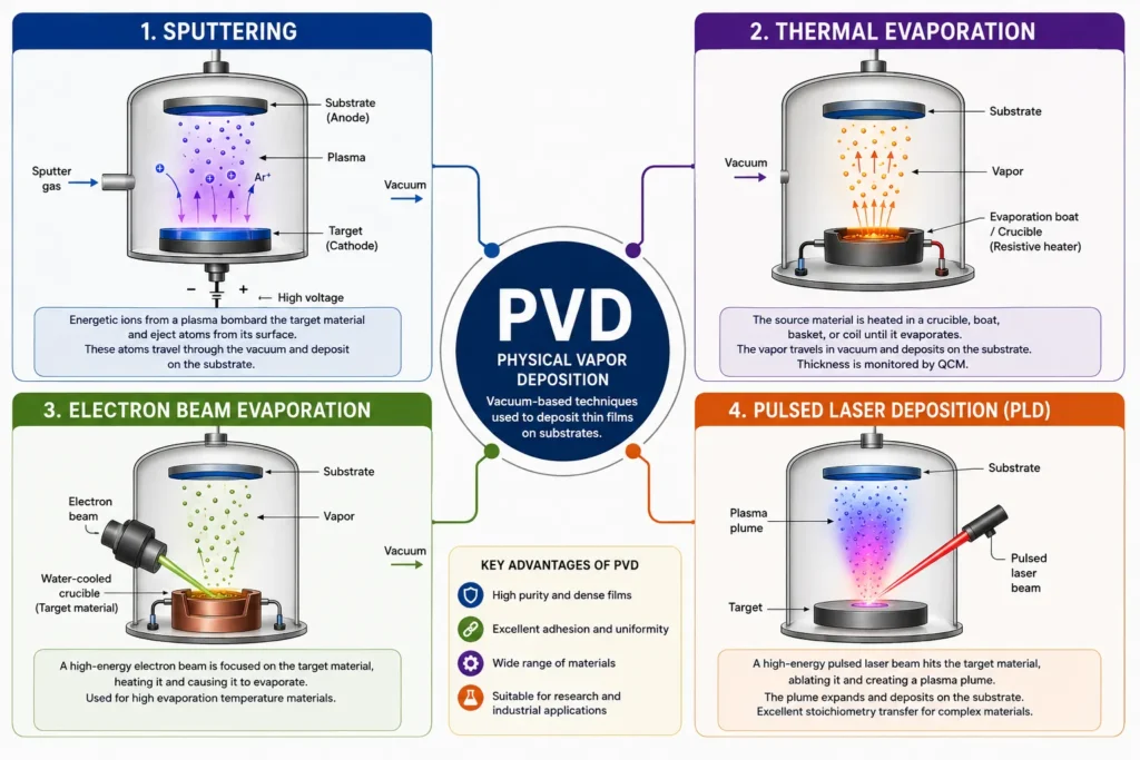 Types of PVD coating methods