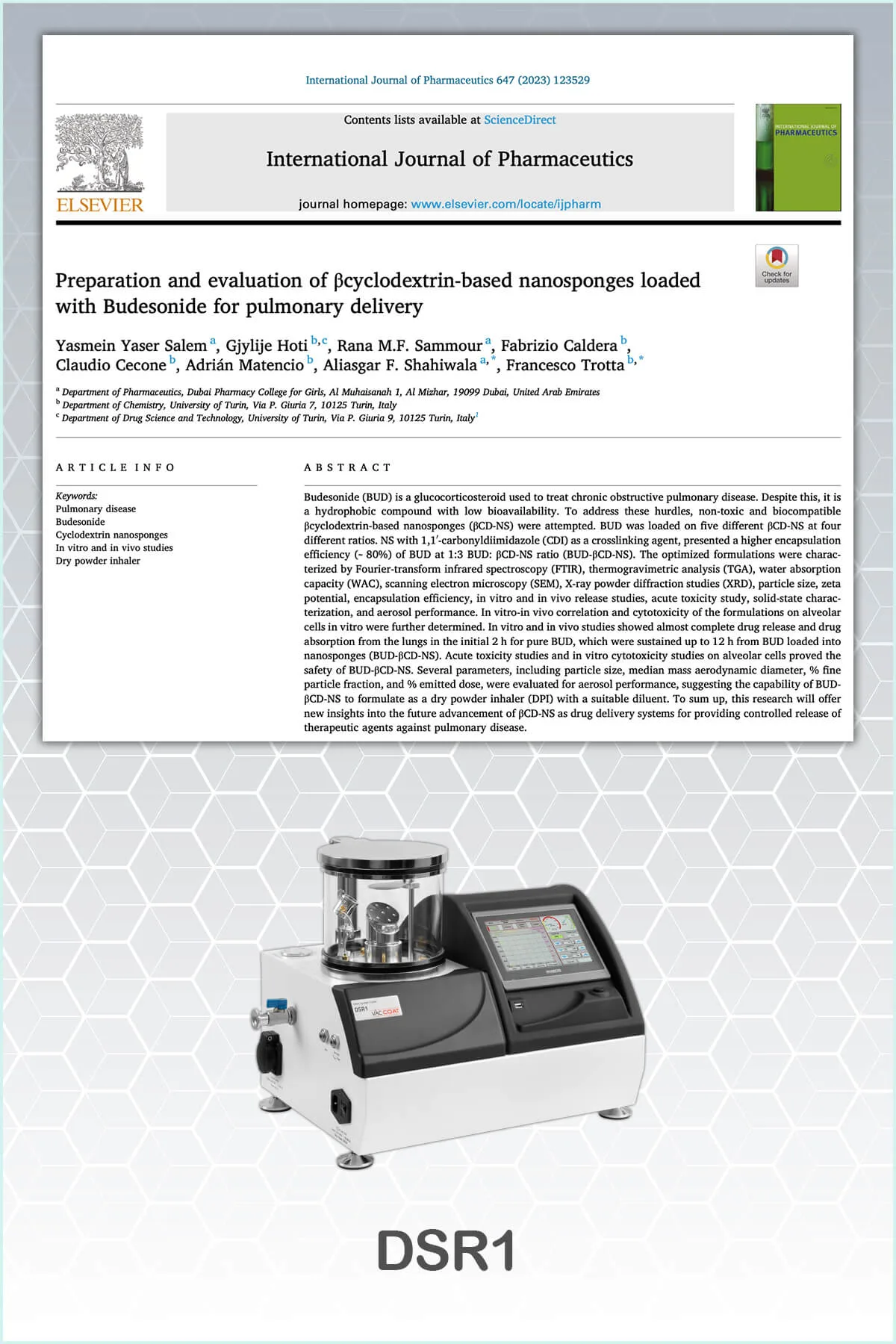 Preparation and evaluation of βcyclodextrin-based nanosponges loaded with Budesonide for pulmonary delivery