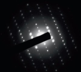 Figure 3. The electron diffraction patterns of a TEM sample representing ordered phase. The electron diffraction patterns of a TEM sample representing ordered phase